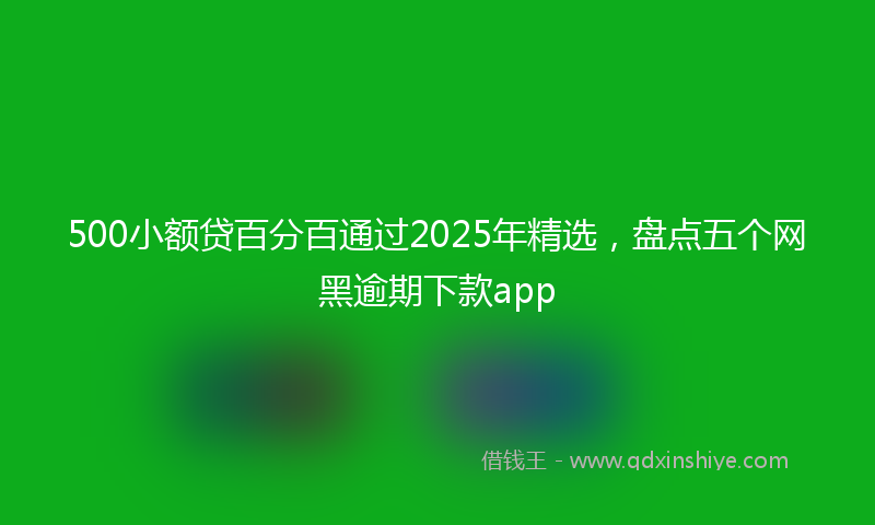 500小额贷百分百通过2025年精选，盘点五个网黑逾期下款app