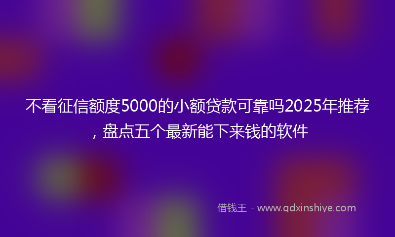 不看征信额度5000的小额贷款可靠吗2025年推荐，盘点五个最新能下来钱的软件