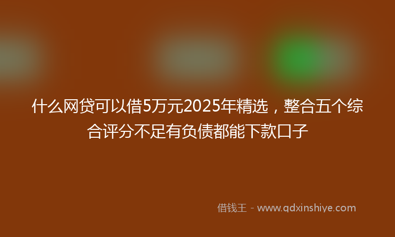 什么网贷可以借5万元2025年精选，整合五个综合评分不足有负债都能下款口子