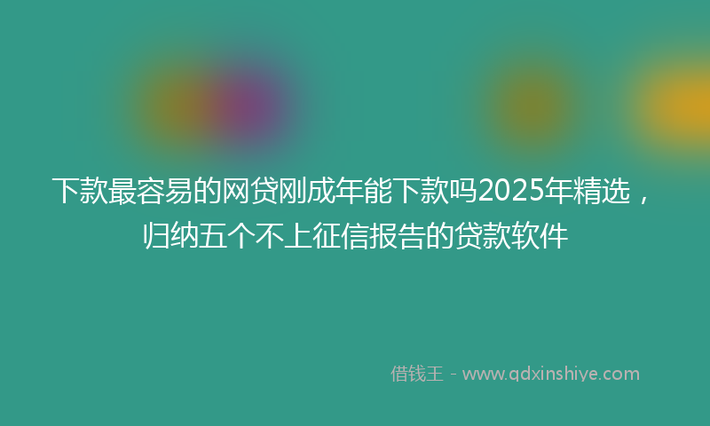 下款最容易的网贷刚成年能下款吗2025年精选，归纳五个不上征信报告的贷款软件