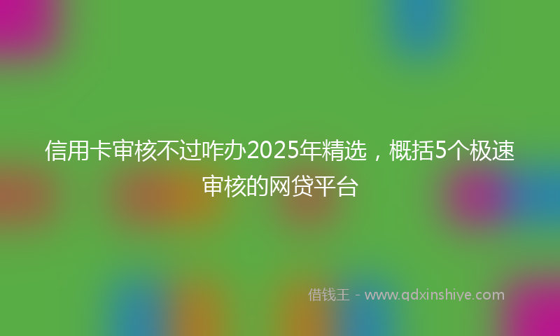 信用卡审核不过咋办2025年精选，概括5个极速审核的网贷平台