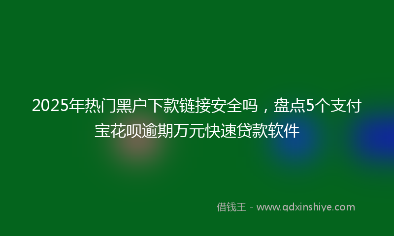 2025年热门黑户下款链接安全吗，盘点5个支付宝花呗逾期万元快速贷款软件