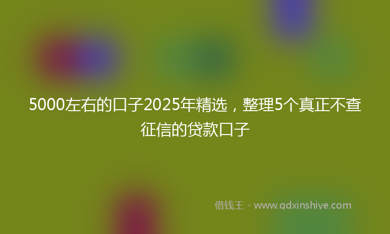 5000左右的口子2025年精选，整理5个真正不查征信的贷款口子