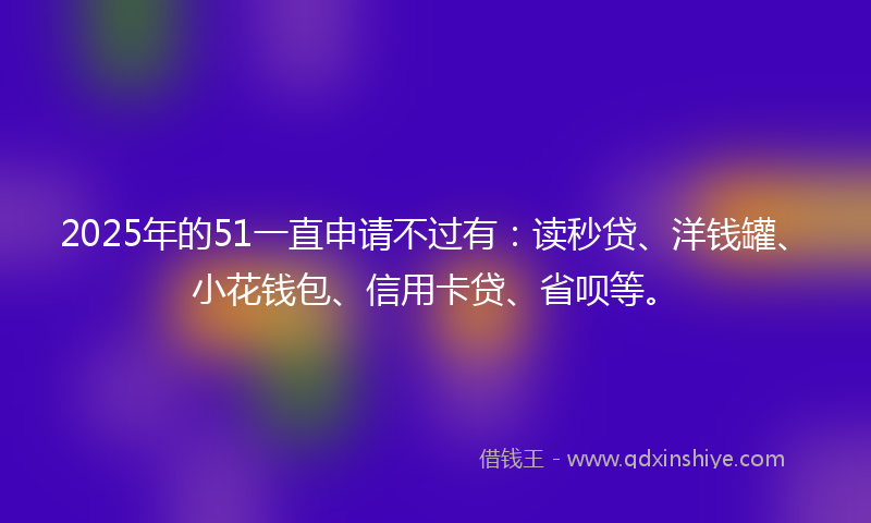 2025年的51一直申请不过有：读秒贷、洋钱罐、小花钱包、信用卡贷、省呗等。