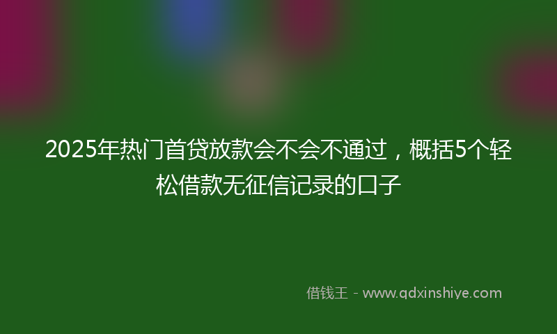 2025年热门首贷放款会不会不通过，概括5个轻松借款无征信记录的口子