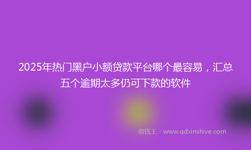 2025年热门黑户小额贷款平台哪个最容易，汇总五个逾期太多仍可下款的软件