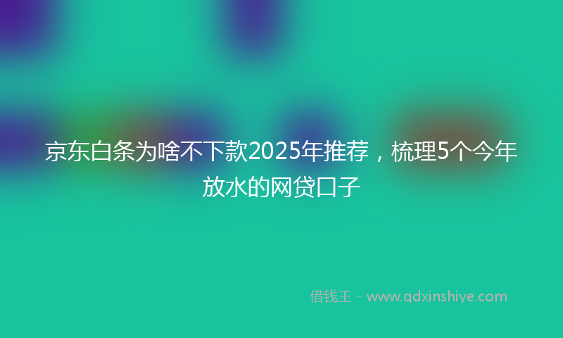 京东白条为啥不下款2025年推荐，梳理5个今年放水的网贷口子