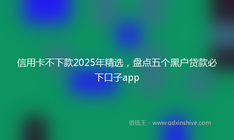 信用卡不下款2025年精选，盘点五个黑户贷款必下口子app
