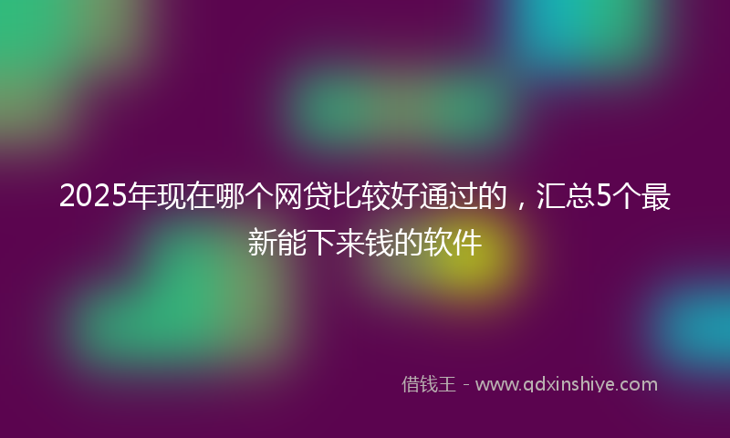 2025年现在哪个网贷比较好通过的，汇总5个最新能下来钱的软件