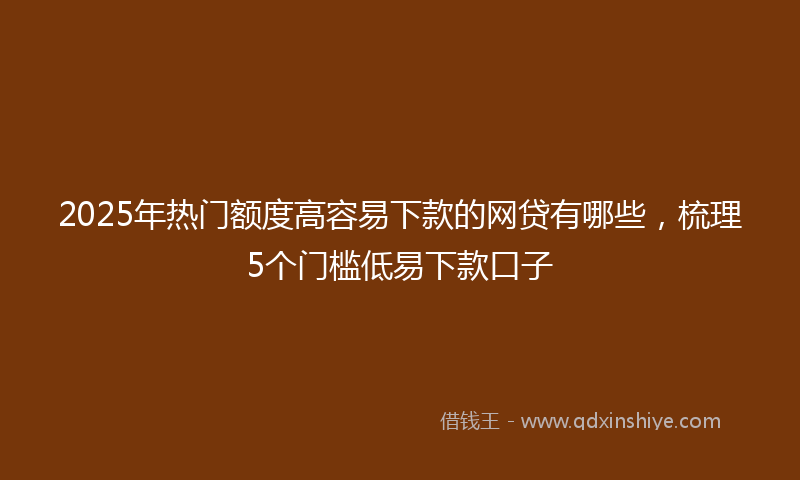 2025年热门额度高容易下款的网贷有哪些，梳理5个门槛低易下款口子