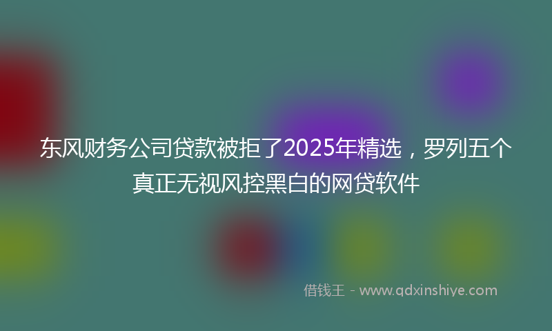 东风财务公司贷款被拒了2025年精选，罗列五个真正无视风控黑白的网贷软件