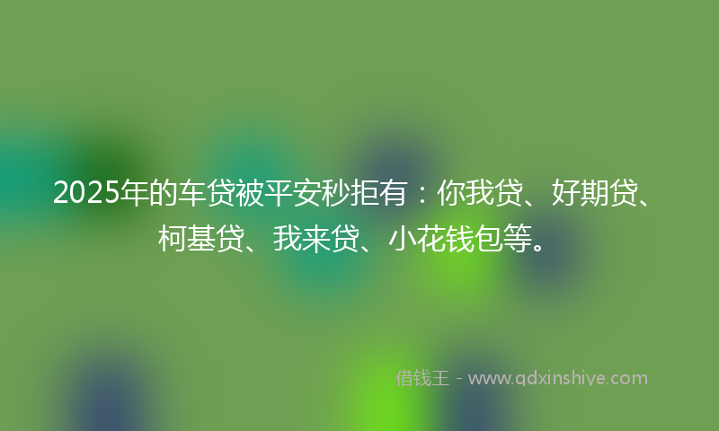 2025年的车贷被平安秒拒有：你我贷、好期贷、柯基贷、我来贷、小花钱包等。