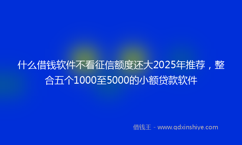 什么借钱软件不看征信额度还大2025年推荐，整合五个1000至5000的小额贷款软件