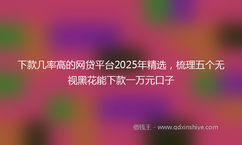 下款几率高的网贷平台2025年精选，梳理五个无视黑花能下款一万元口子