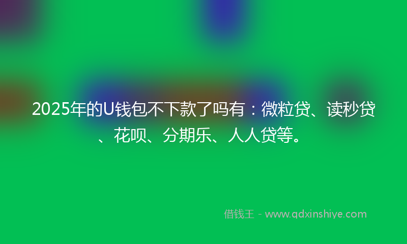 2025年的U钱包不下款了吗有：微粒贷、读秒贷、花呗、分期乐、人人贷等。