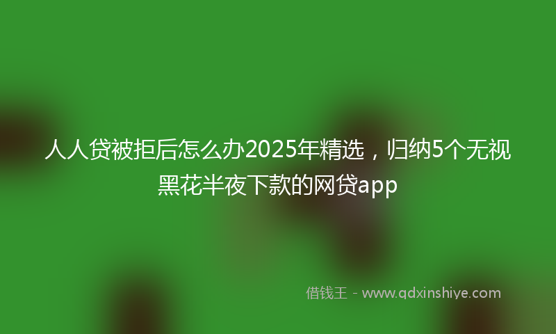 人人贷被拒后怎么办2025年精选，归纳5个无视黑花半夜下款的网贷app