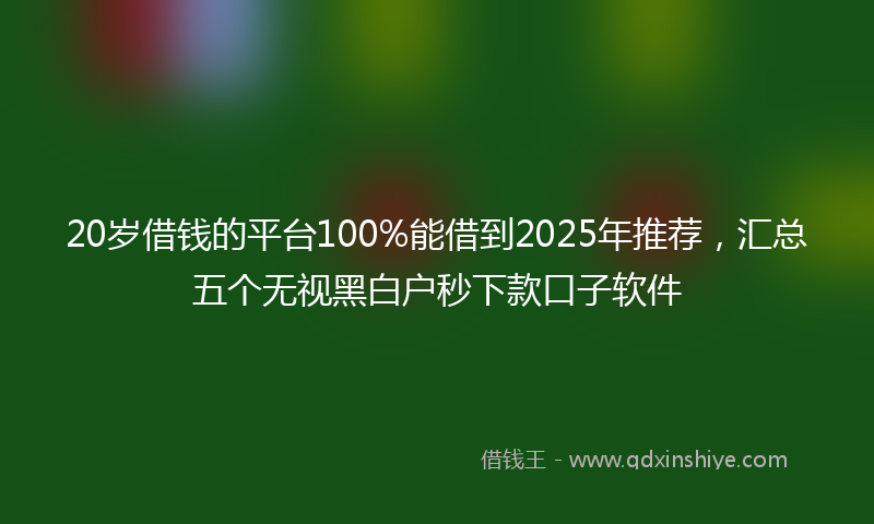 20岁借钱的平台100%能借到2025年推荐，汇总五个无视黑白户秒下款口子软件
