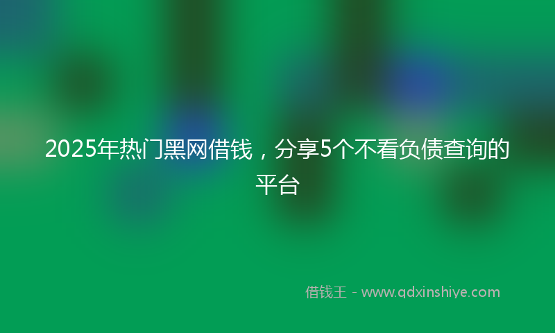 2025年热门黑网借钱，分享5个不看负债查询的平台