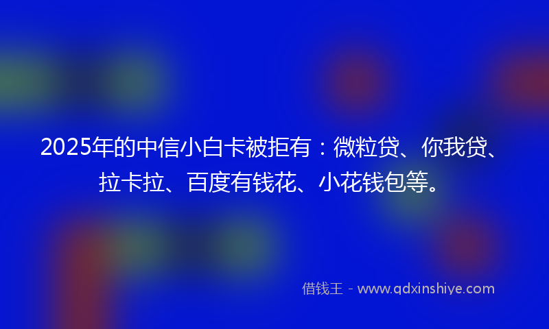 2025年的中信小白卡被拒有：微粒贷、你我贷、拉卡拉、百度有钱花、小花钱包等。