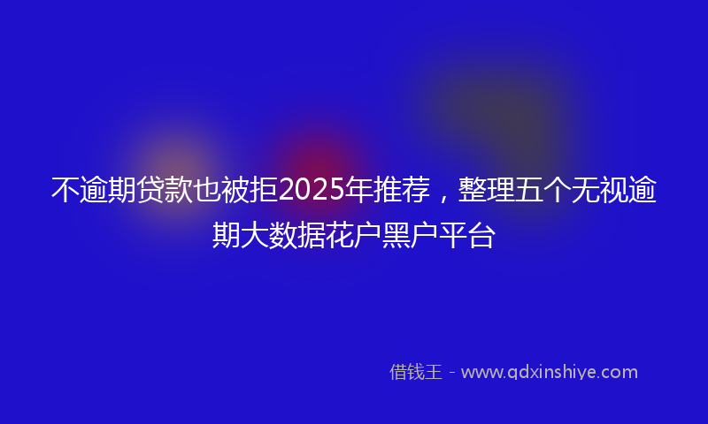 不逾期贷款也被拒2025年推荐，整理五个无视逾期大数据花户黑户平台