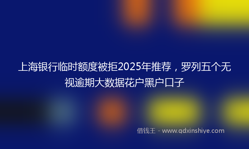 上海银行临时额度被拒2025年推荐，罗列五个无视逾期大数据花户黑户口子