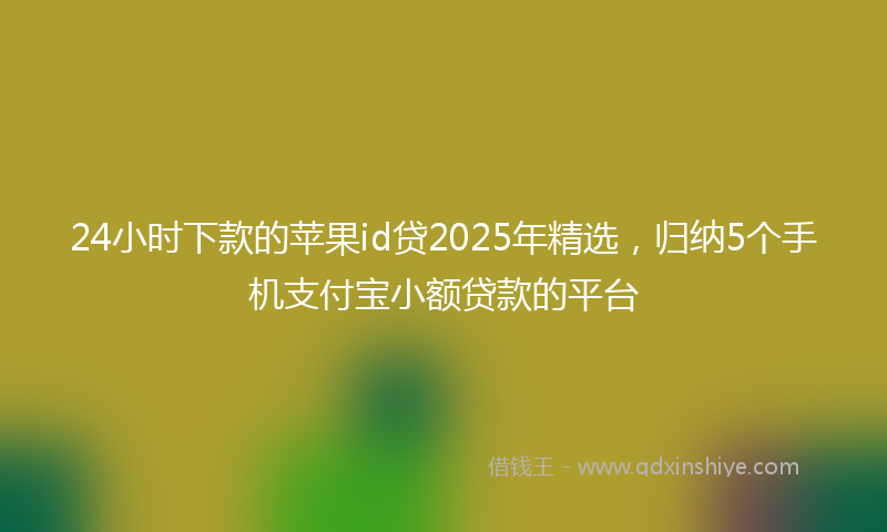 24小时下款的苹果id贷2025年精选，归纳5个手机支付宝小额贷款的平台