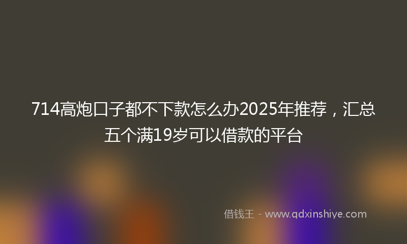 714高炮口子都不下款怎么办2025年推荐，汇总五个满19岁可以借款的平台