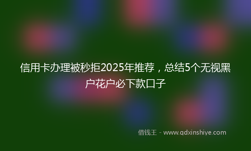 信用卡办理被秒拒2025年推荐，总结5个无视黑户花户必下款口子
