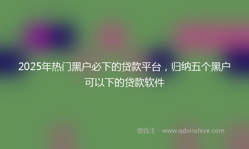 2025年热门黑户必下的贷款平台，归纳五个黑户可以下的贷款软件