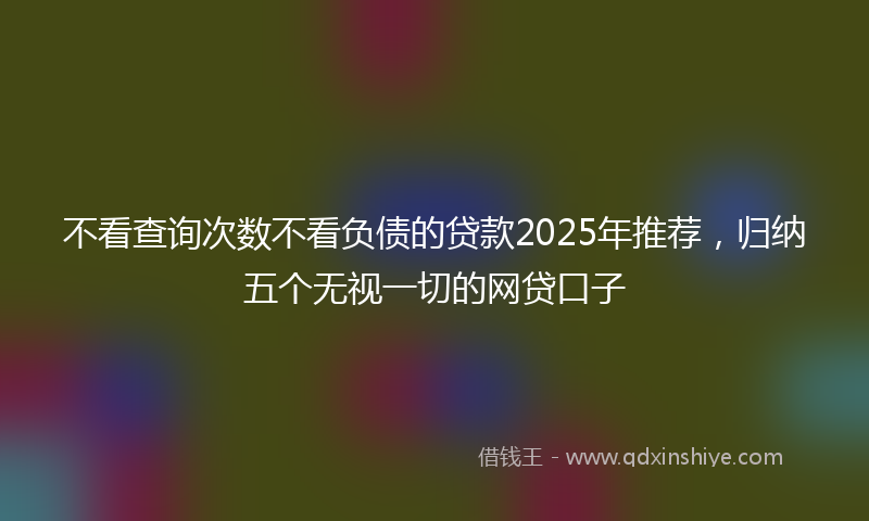 不看查询次数不看负债的贷款2025年推荐，归纳五个无视一切的网贷口子