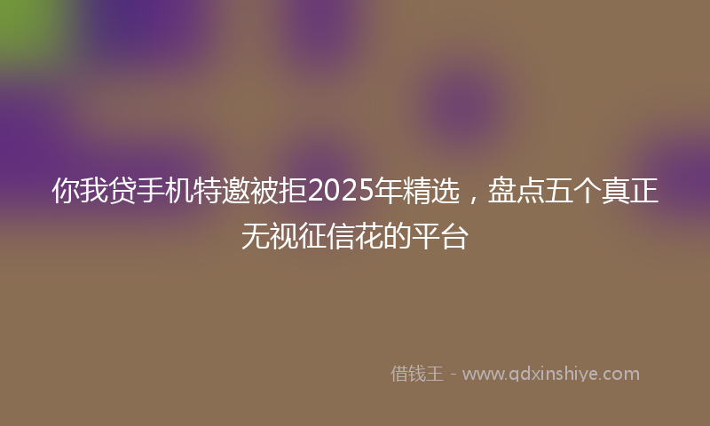 你我贷手机特邀被拒2025年精选，盘点五个真正无视征信花的平台