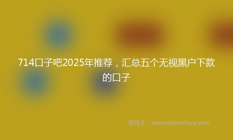714口子吧2025年推荐，汇总五个无视黑户下款的口子