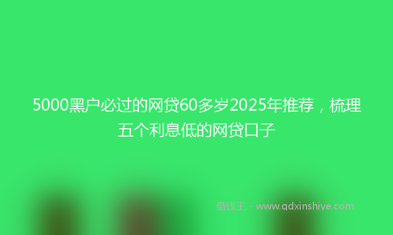 5000黑户必过的网贷60多岁2025年推荐，梳理五个利息低的网贷口子