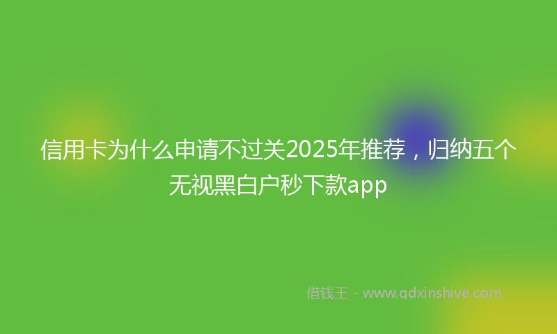 信用卡为什么申请不过关2025年推荐，归纳五个无视黑白户秒下款app