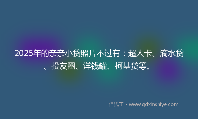 2025年的亲亲小贷照片不过有：超人卡、滴水贷、投友圈、洋钱罐、柯基贷等。