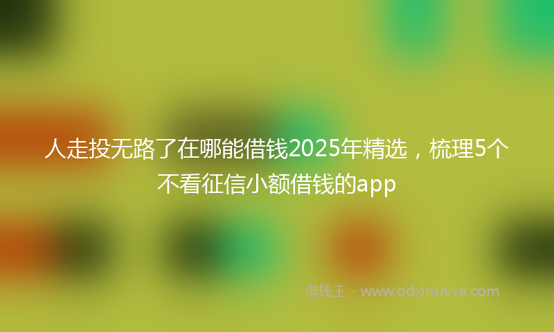 人走投无路了在哪能借钱2025年精选，梳理5个不看征信小额借钱的app