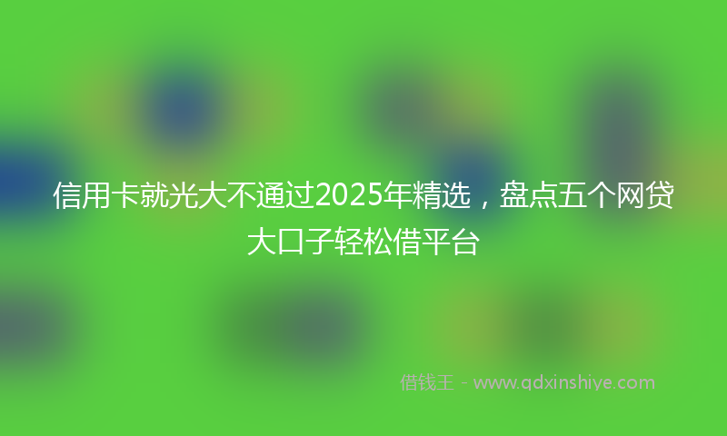 信用卡就光大不通过2025年精选，盘点五个网贷大口子轻松借平台