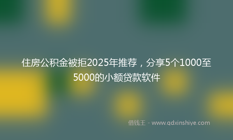 住房公积金被拒2025年推荐，分享5个1000至5000的小额贷款软件