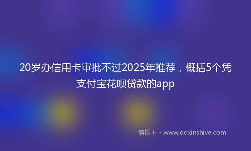 20岁办信用卡审批不过2025年推荐，概括5个凭支付宝花呗贷款的app