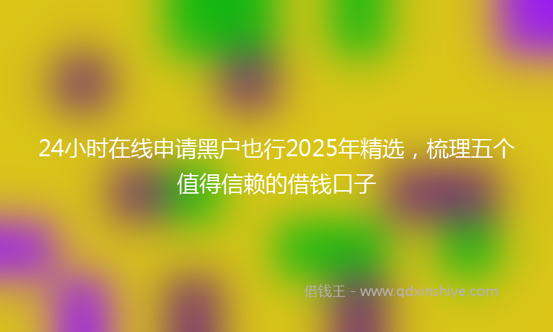 24小时在线申请黑户也行2025年精选，梳理五个值得信赖的借钱口子
