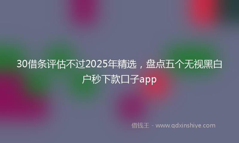 30借条评估不过2025年精选，盘点五个无视黑白户秒下款口子app