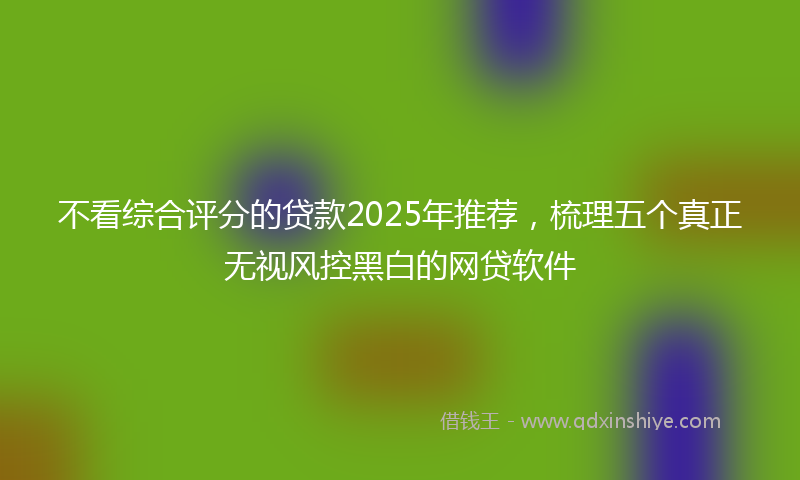 不看综合评分的贷款2025年推荐，梳理五个真正无视风控黑白的网贷软件