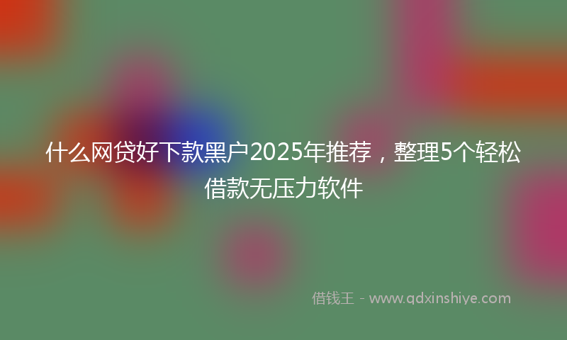 什么网贷好下款黑户2025年推荐，整理5个轻松借款无压力软件