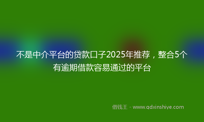 不是中介平台的贷款口子2025年推荐，整合5个有逾期借款容易通过的平台