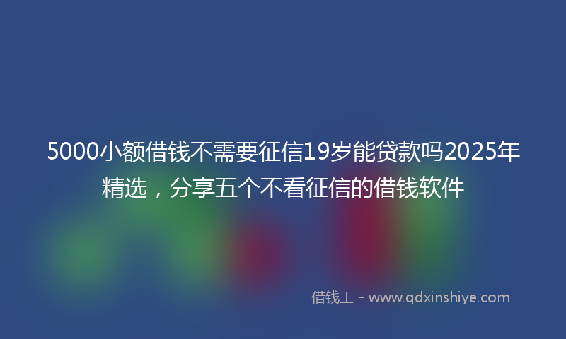 5000小额借钱不需要征信19岁能贷款吗2025年精选，分享五个不看征信的借钱软件