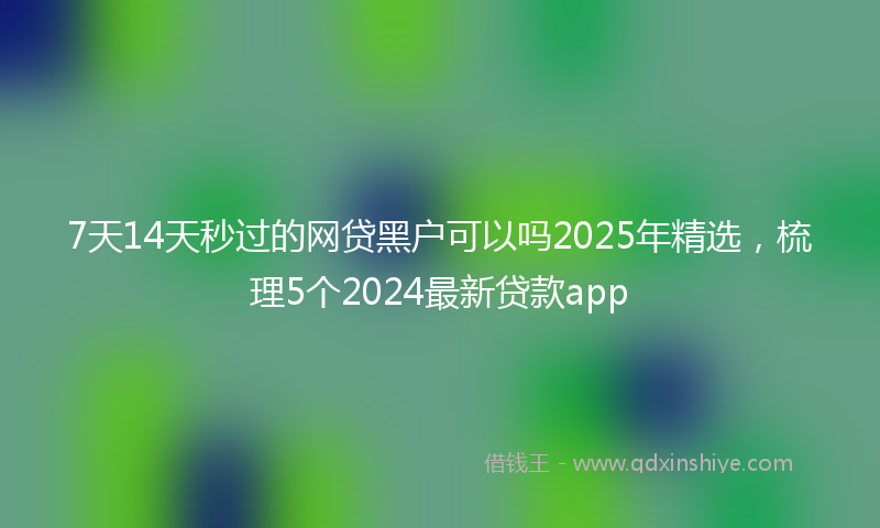 7天14天秒过的网贷黑户可以吗2025年精选，梳理5个2024最新贷款app