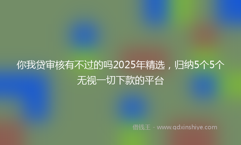 你我贷审核有不过的吗2025年精选，归纳5个5个无视一切下款的平台