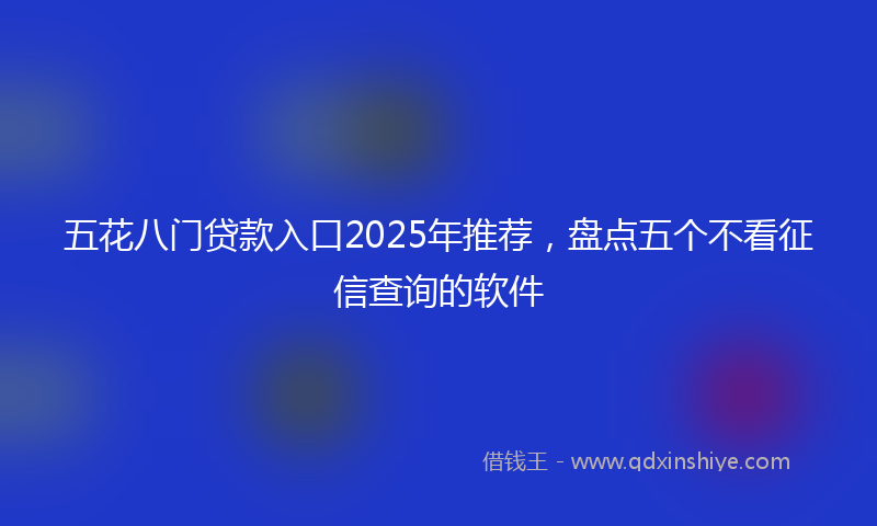 五花八门贷款入口2025年推荐，盘点五个不看征信查询的软件