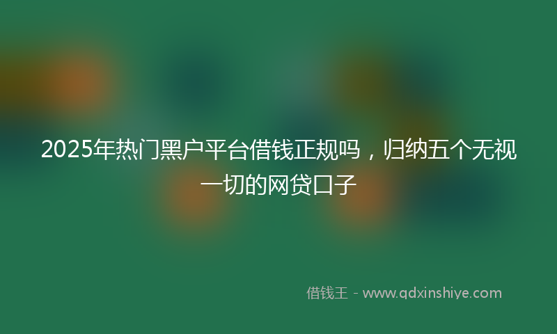 2025年热门黑户平台借钱正规吗，归纳五个无视一切的网贷口子