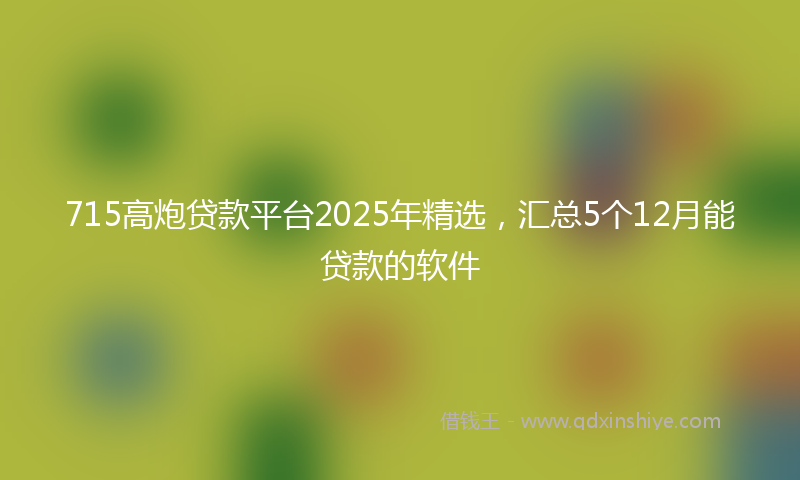 715高炮贷款平台2025年精选，汇总5个12月能贷款的软件